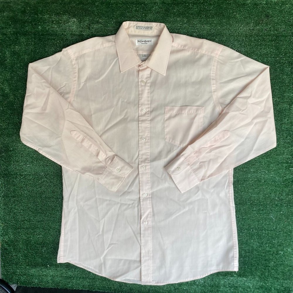 Vintage 80s Yves Saint Laurent Button Up Shirt Long Sleeve